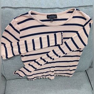 Topshop Striped Crop Top
